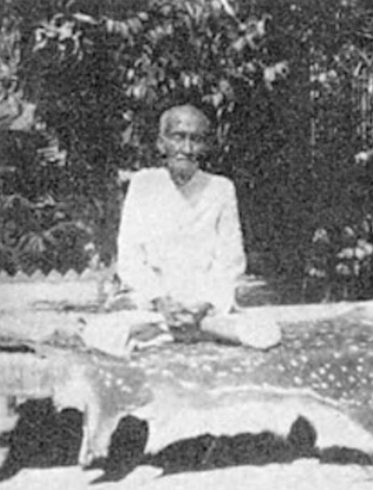 My venerable father, seated in the tranquil lotus posture, Calcutta, 1936