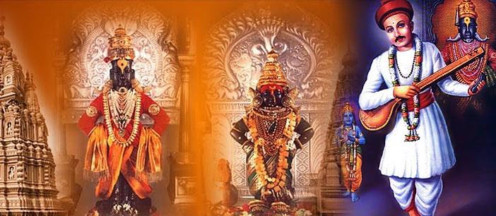 Saint Namdev offering worship to Lord Vitthal
