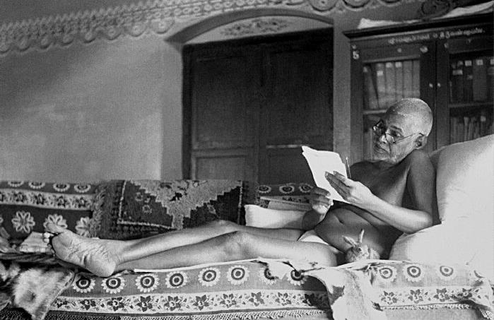 A rabbit sitting near Sri Bhagavan