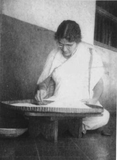 Mataji engaged in domestic work