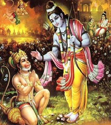 Sri Rama blessing Hanuman