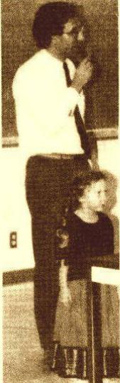 Matthew Greenblatt, the moderator, with daughter Ramani.