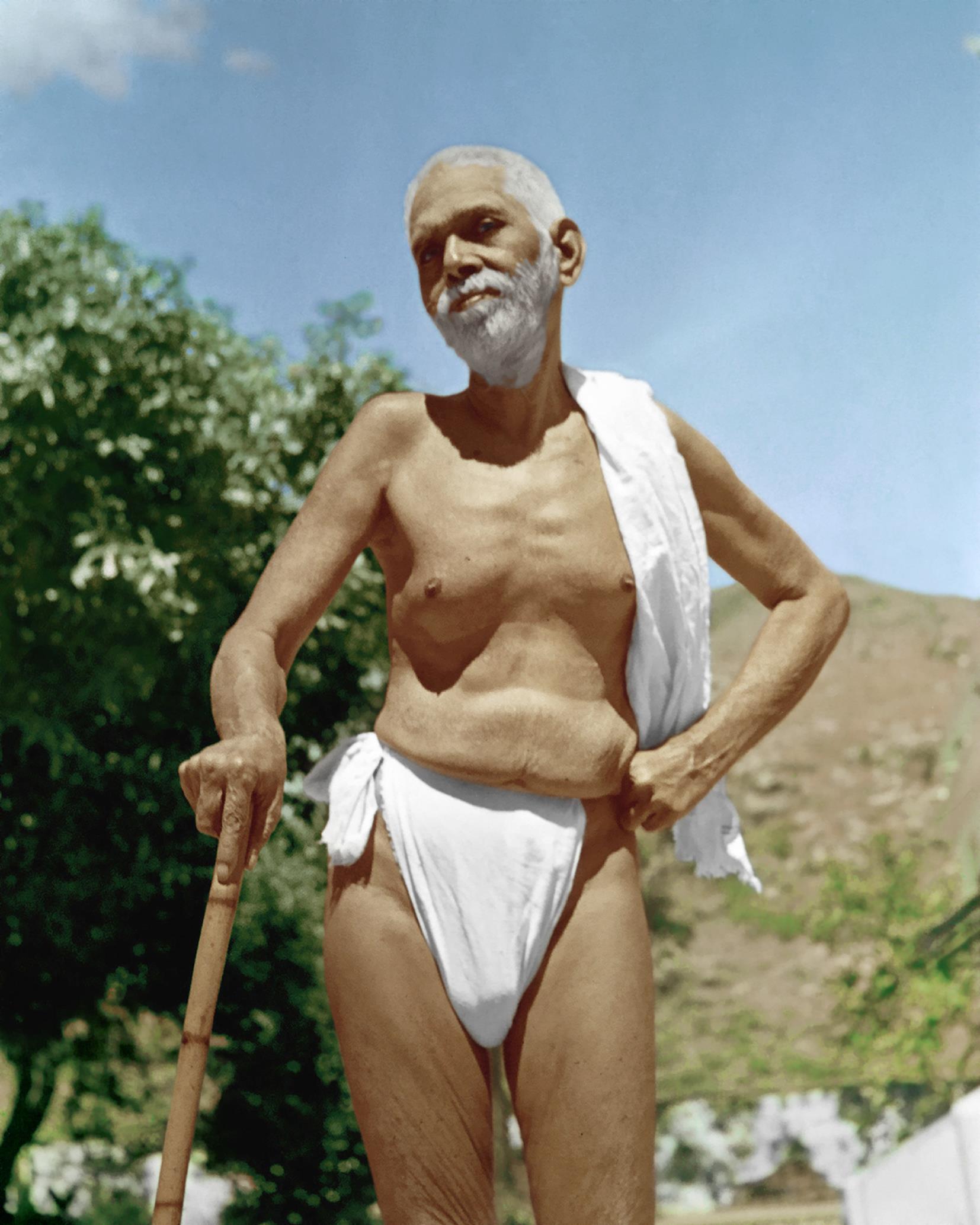 This is the only original colour photo of Sri Bhagavan taken on a colour film (by a western devotee)