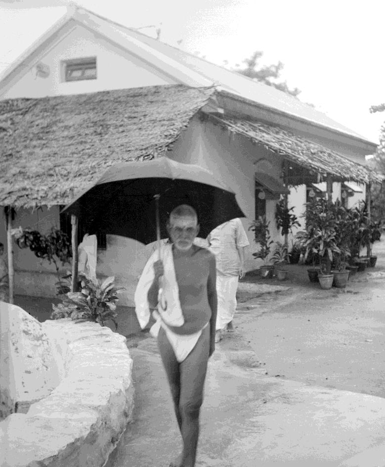 Sri Bhagavan near the Ashram well (‘Ramana Theertham’)