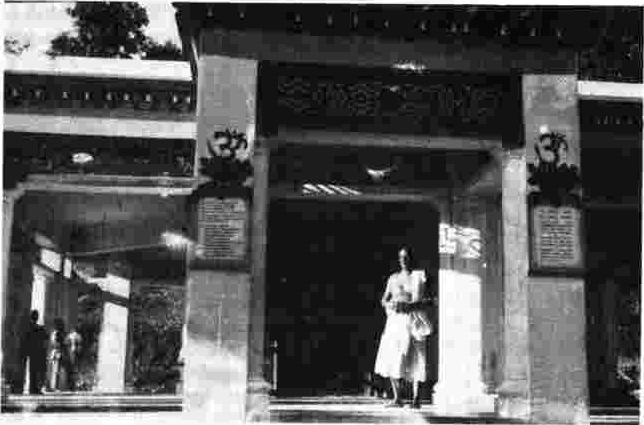 Swamiji outside the temple