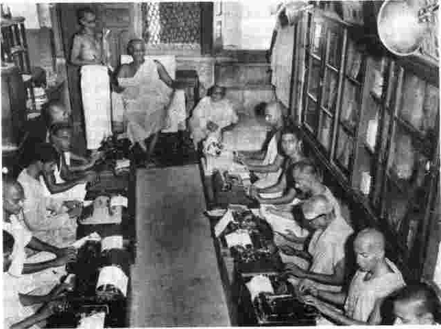 Typewriters clattered non-stop.