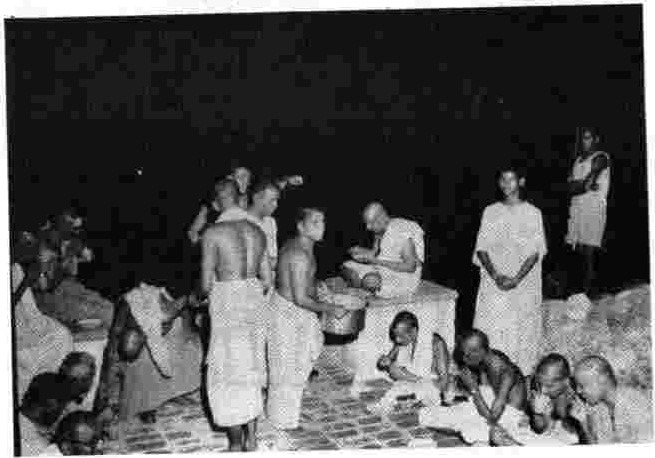 Evening meal by the Ganges at the Summer Training Course