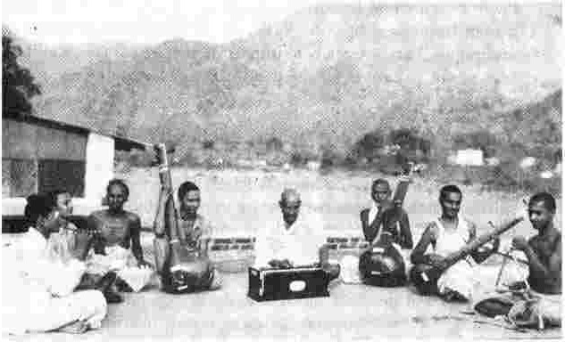 Enjoying music by the Ganges