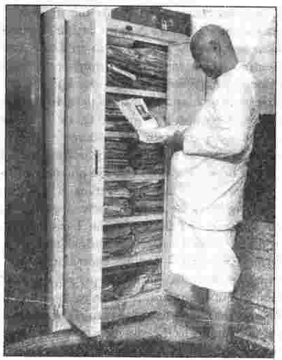 With manuscripts of some of his books