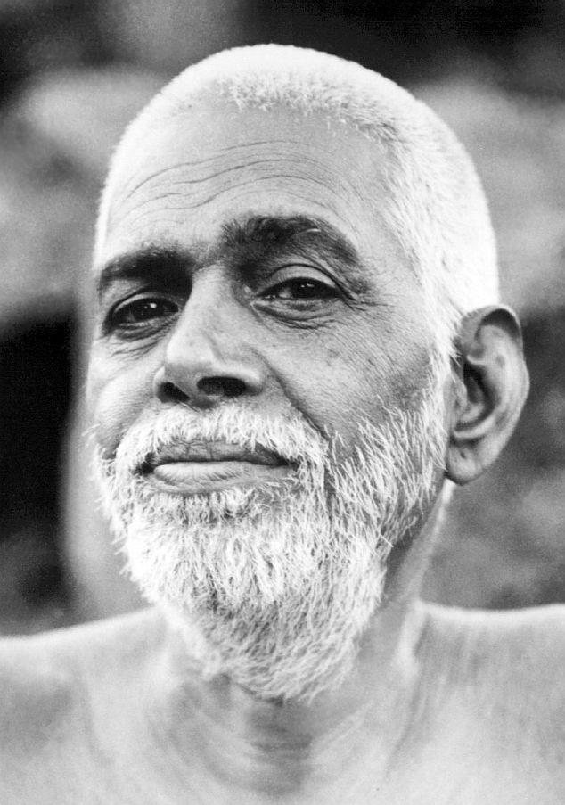 full-page photo of Sri Bhagavan, close-up of face
